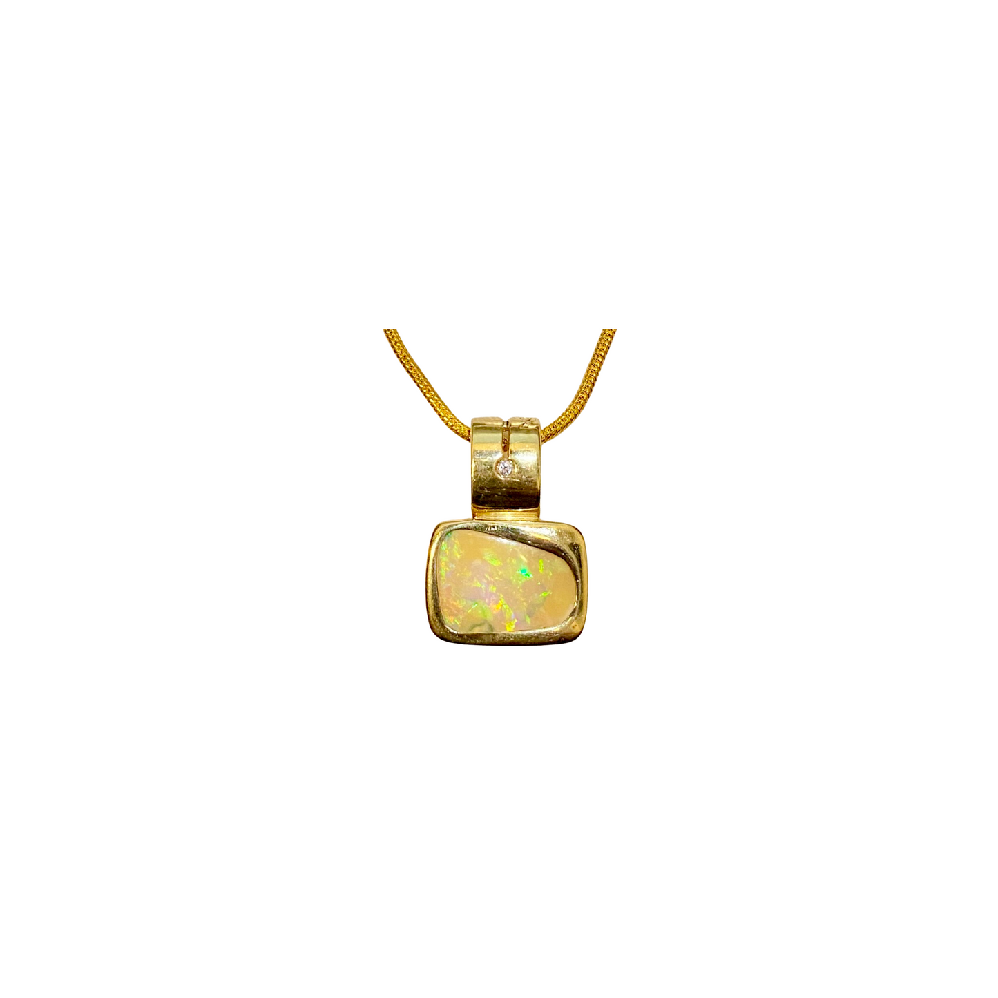 Yellow Gold Boulder Opal Pendant (240830)