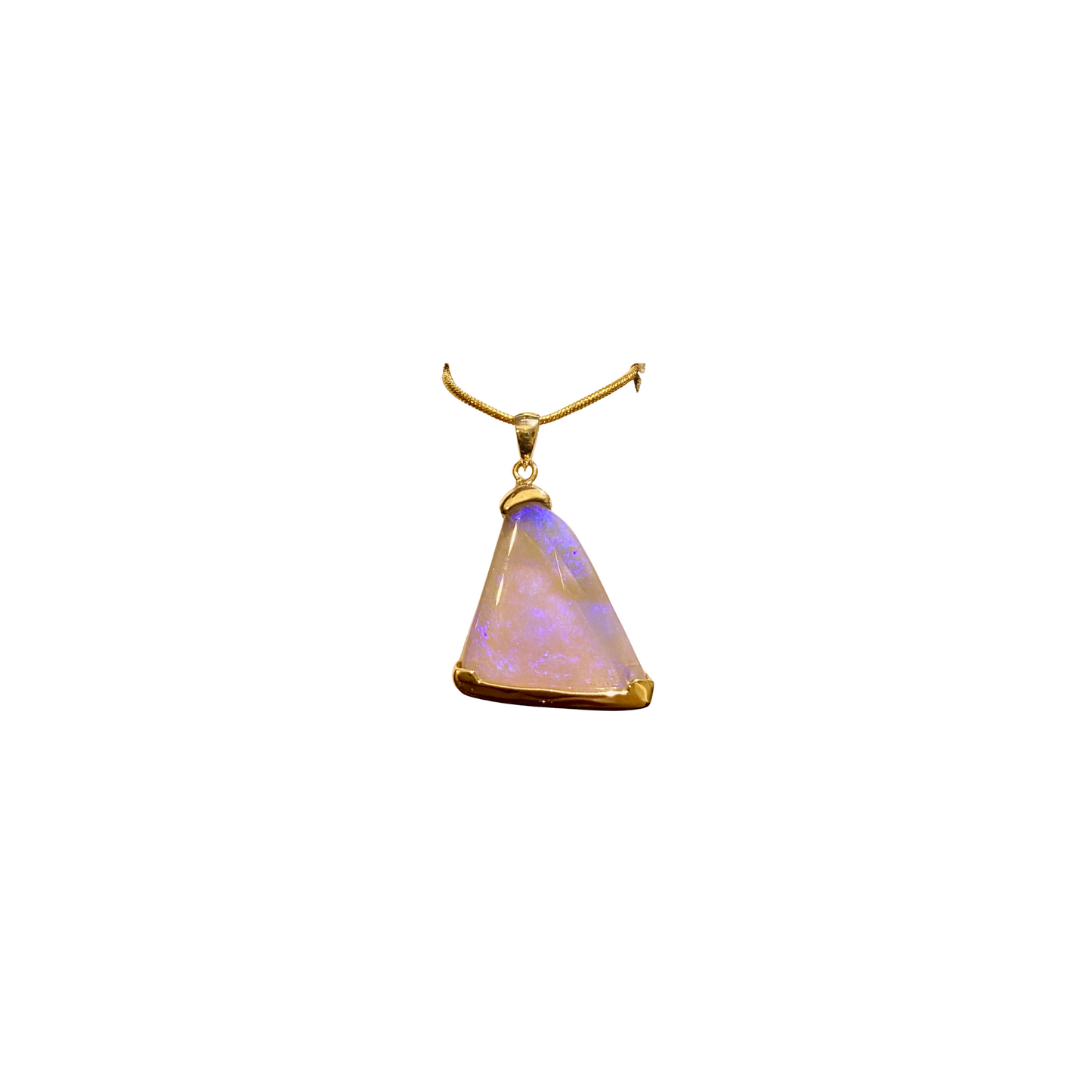 Yellow Gold Black Opal Pendant (240876)