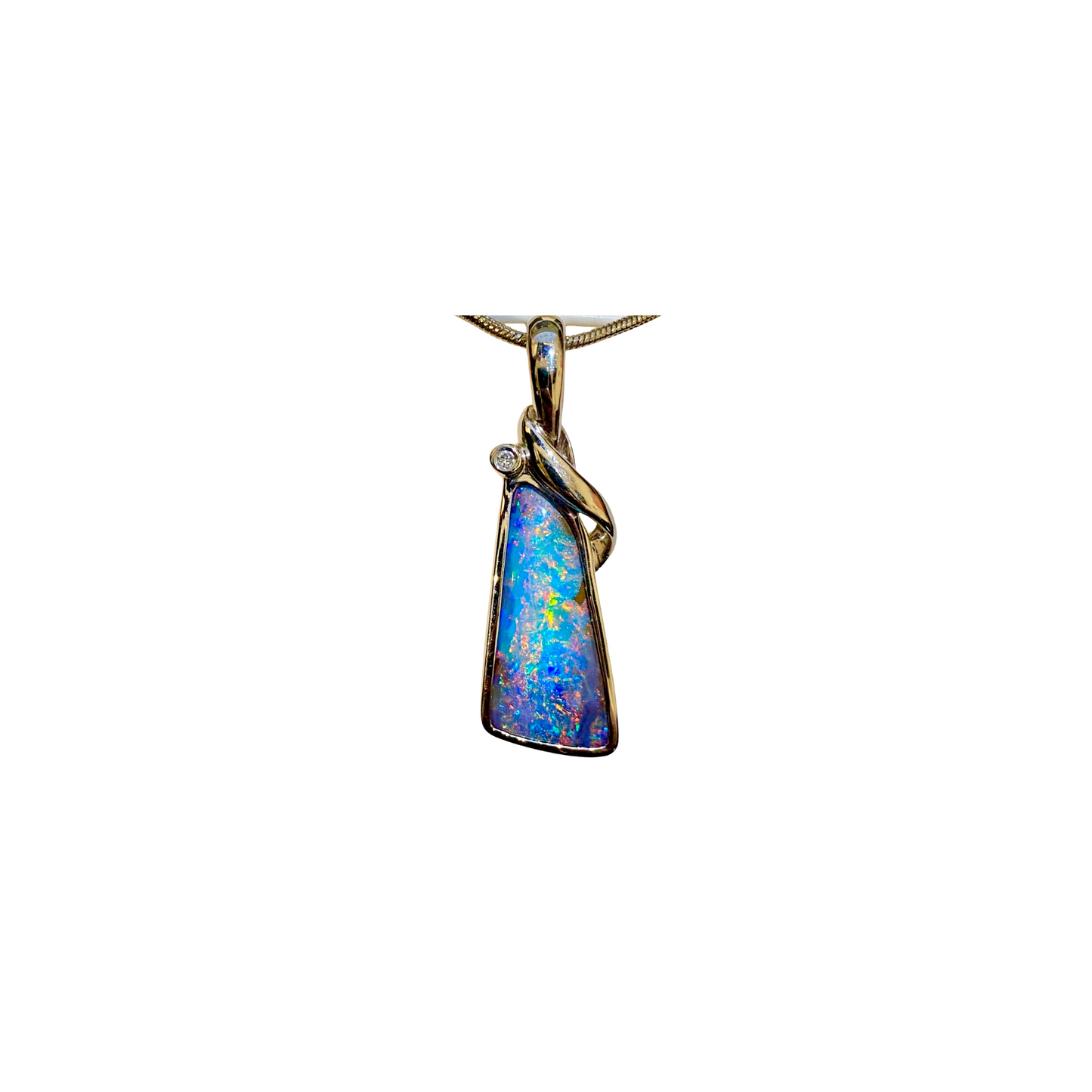 White Gold Boulder Opal Pendant (242095)