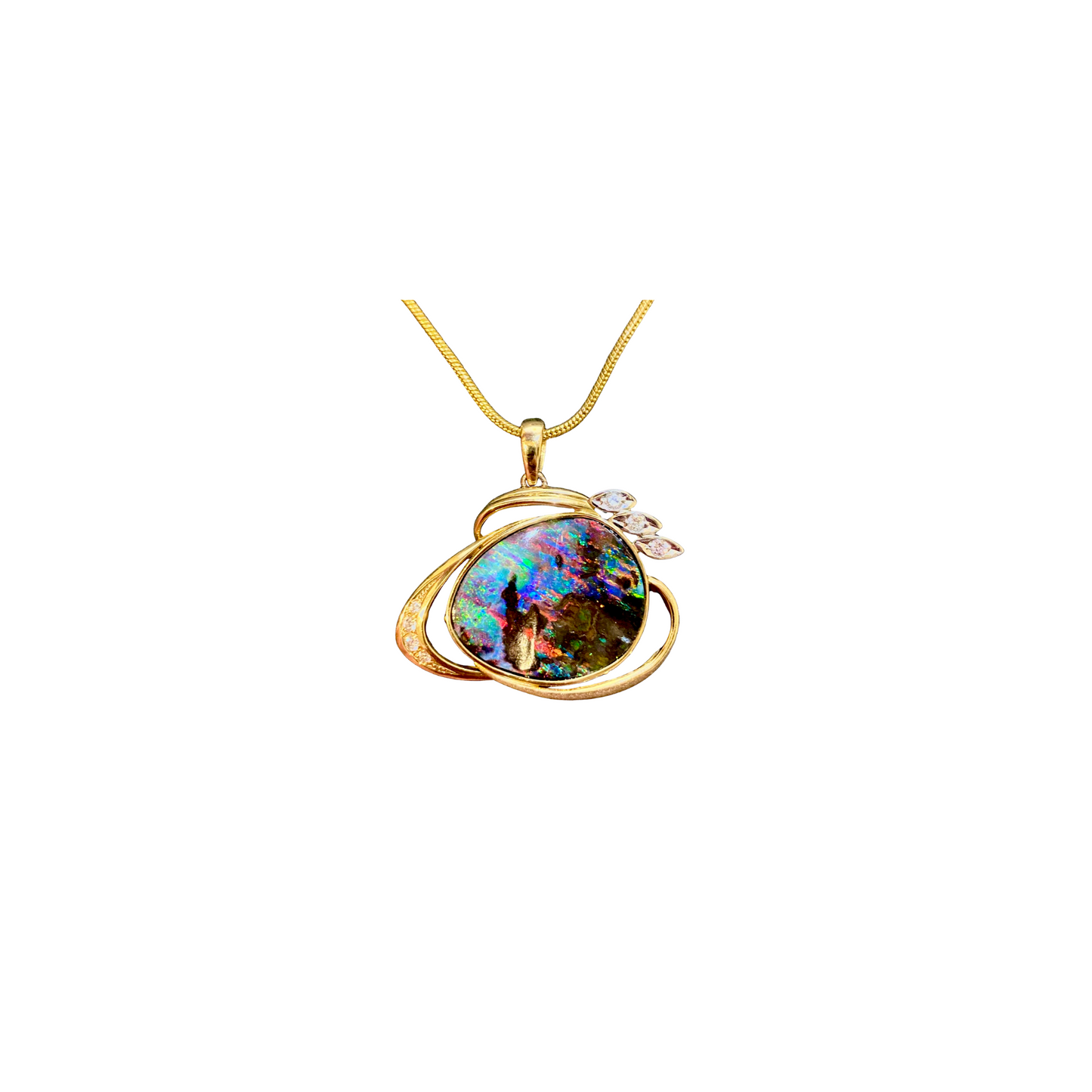 Yellow Gold Opal Pendant (241497)