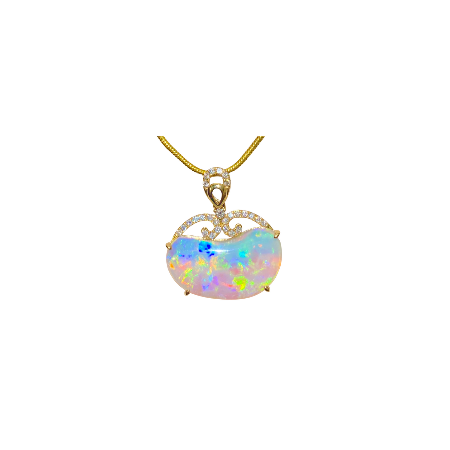Yellow Gold Crystal Opal Pendant (241500)
