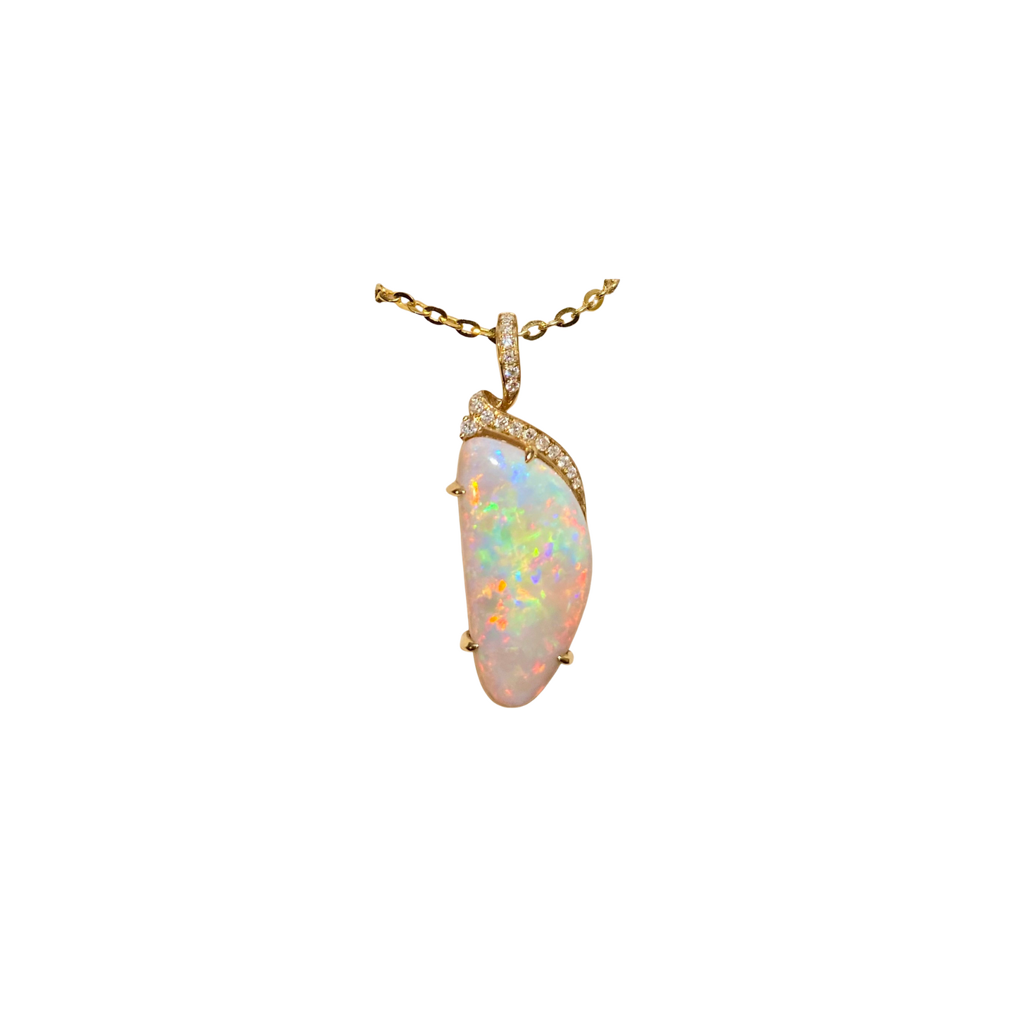 Yellow Gold Black Opal Pendant (241877)