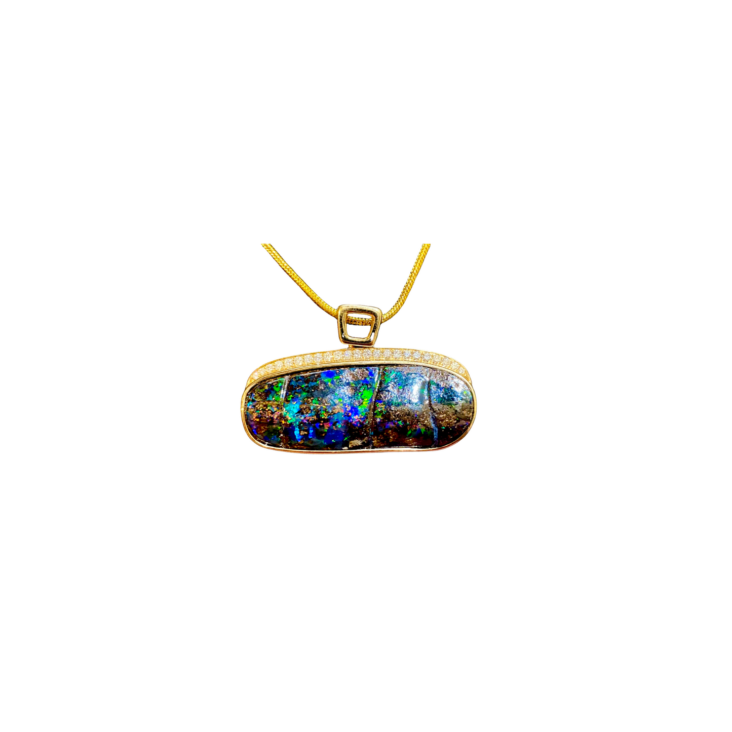 Yellow Gold Boulder Opal Pendant (241944)