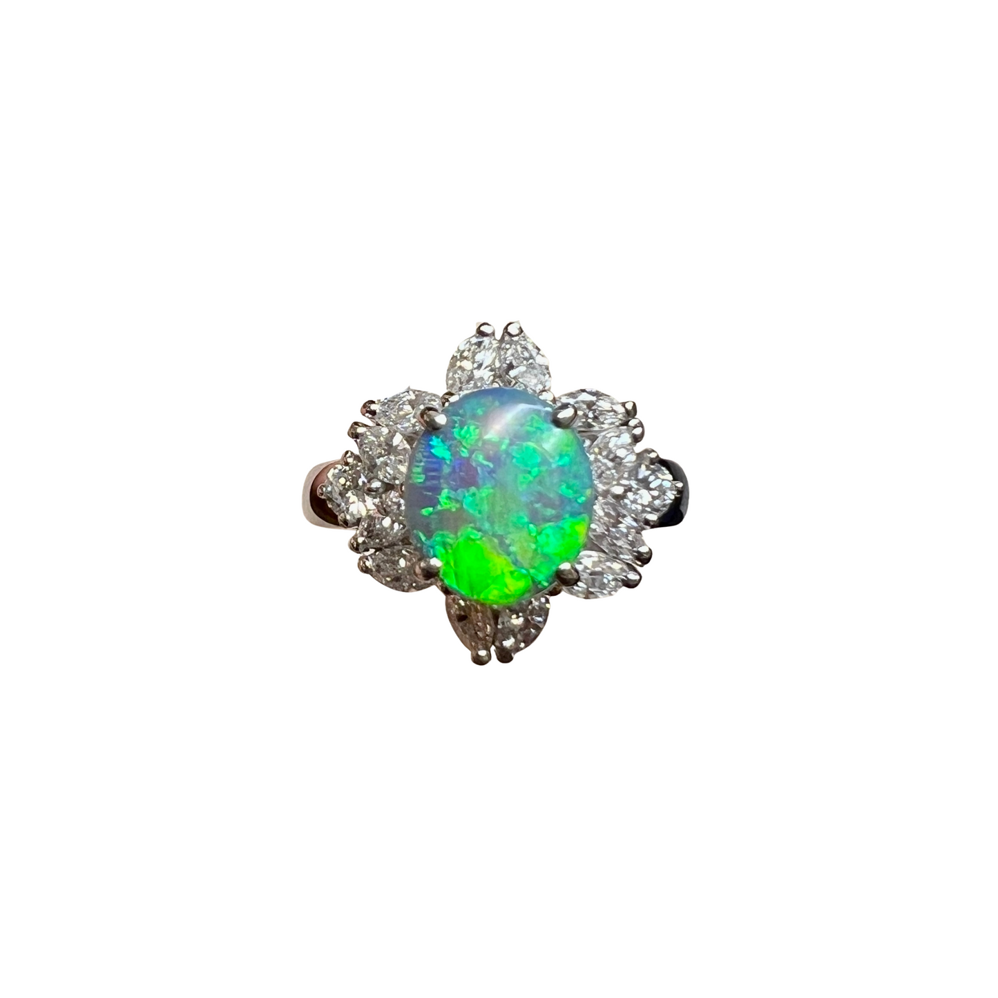 Platinum Black Opal Ring (241991)