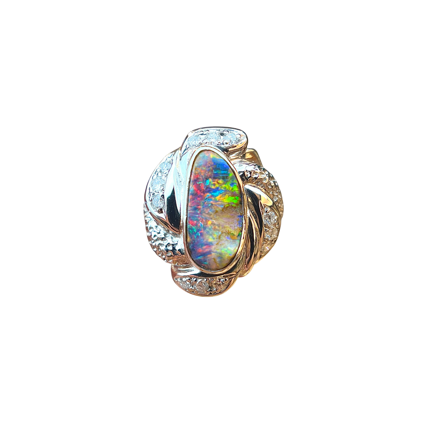 Platinum Australian Boulder Opal Ring (242006)