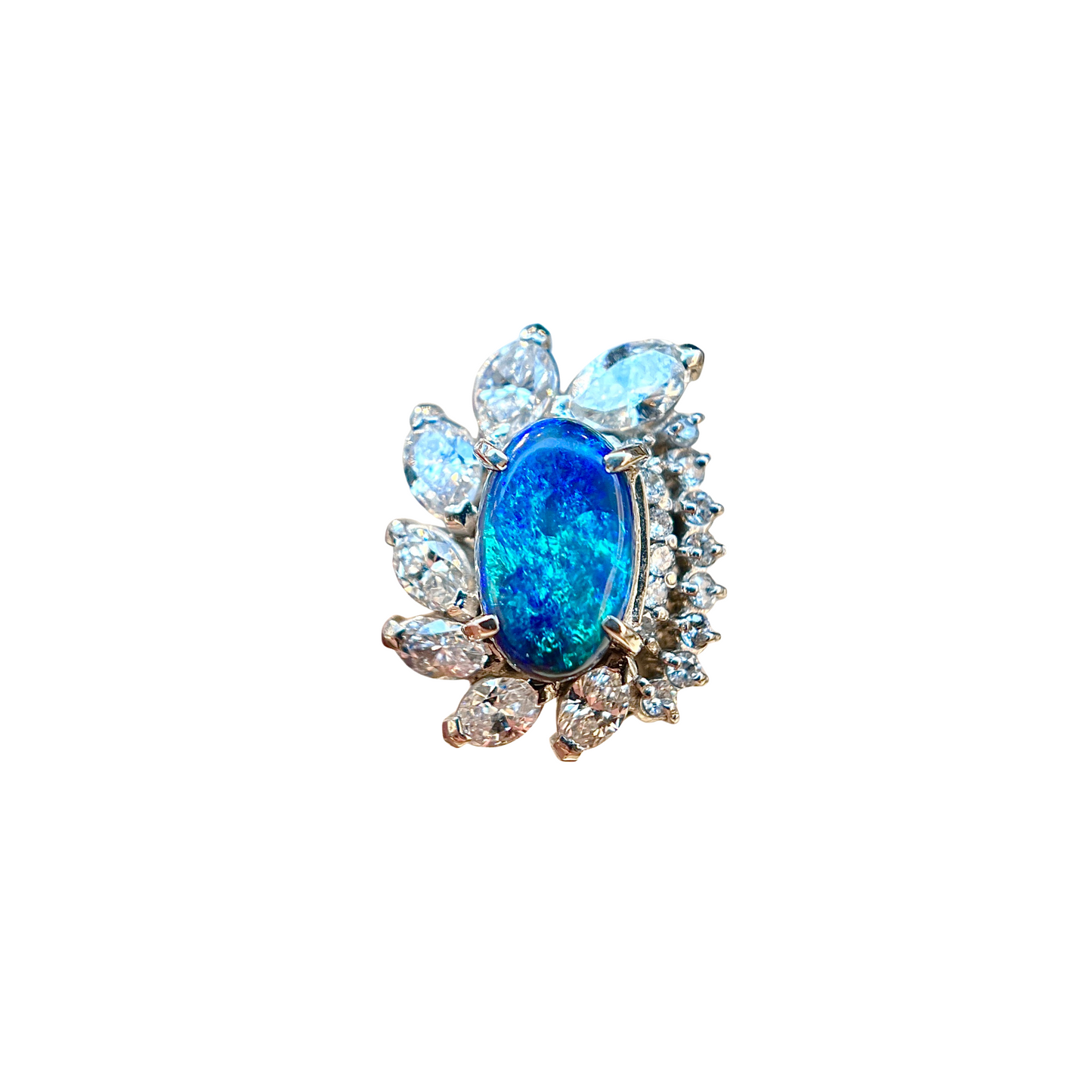 Platinum Black Opal Ring (242010)