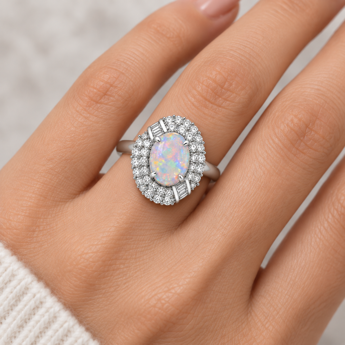 Black Opal Ring 242012
