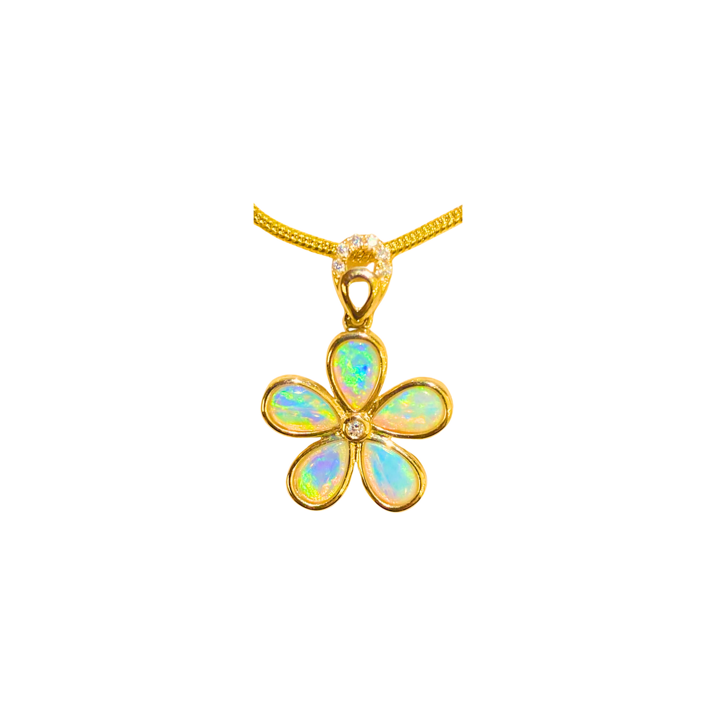 Yellow Gold Crystal Opal Pendant (242072)
