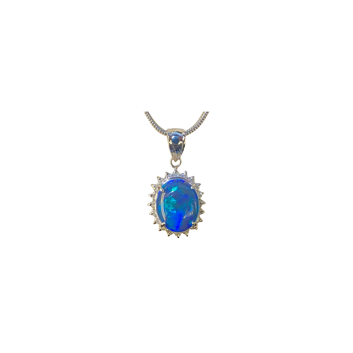 Platinum Black Opal Pendant (250392)