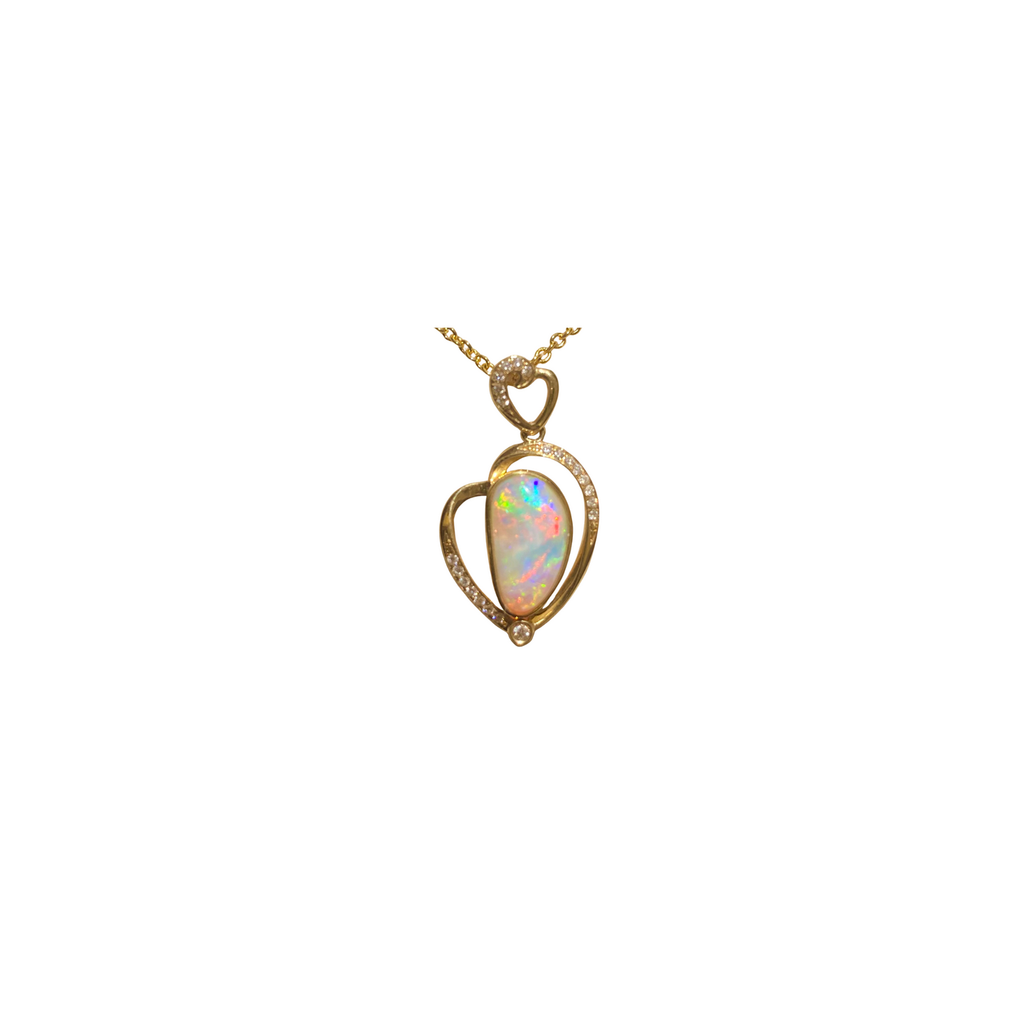 Yellow Gold Crystal Opal Pendant (250430)