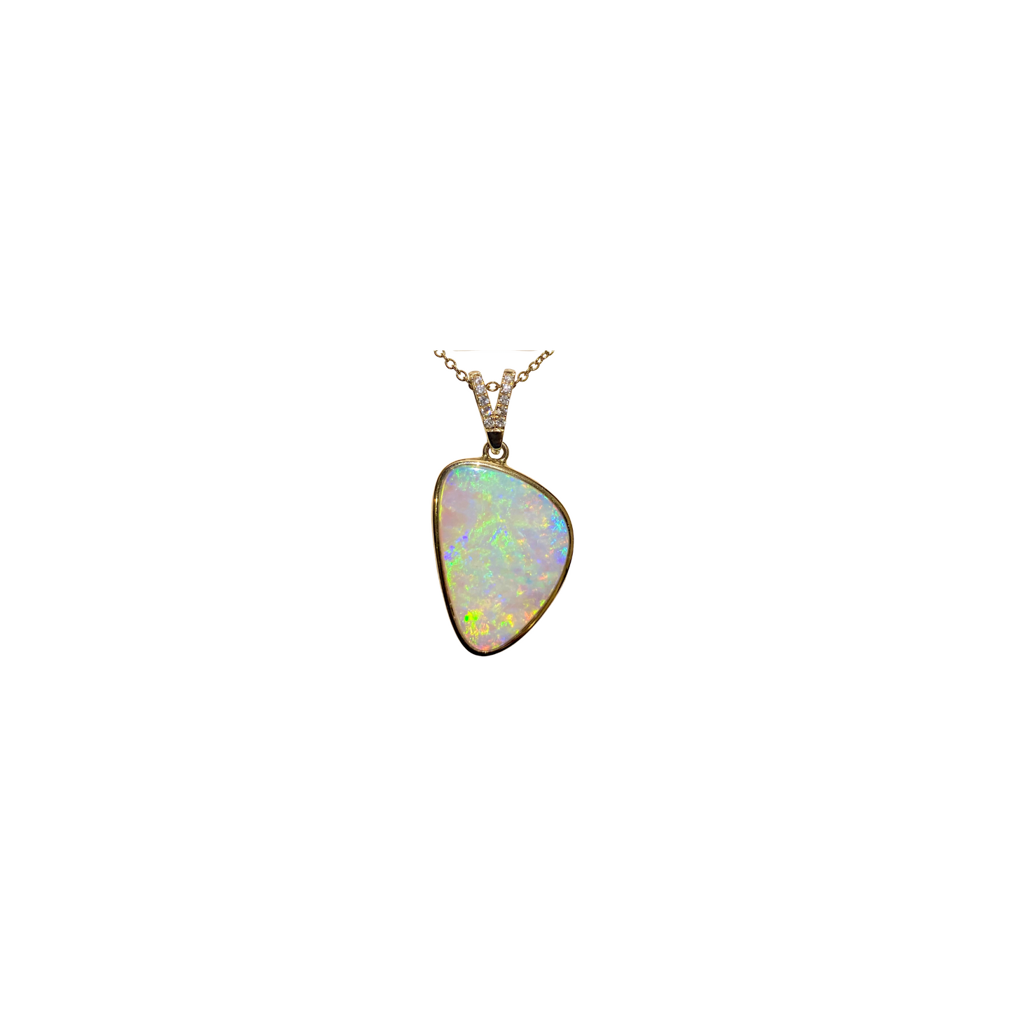 Yellow Gold Crystal Opal Pendant (250461)