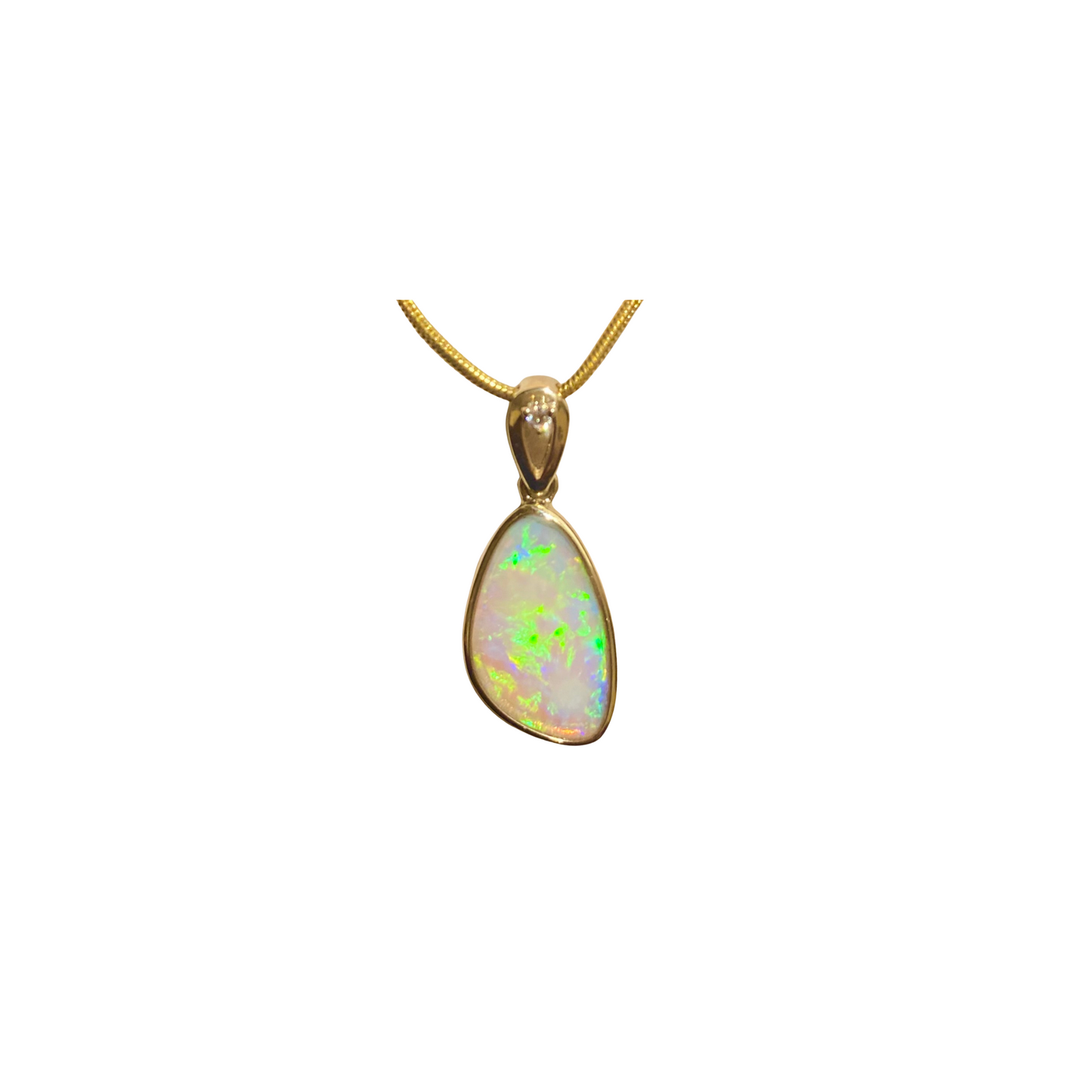 Yellow Gold Crystal Opal Pendant (250565)