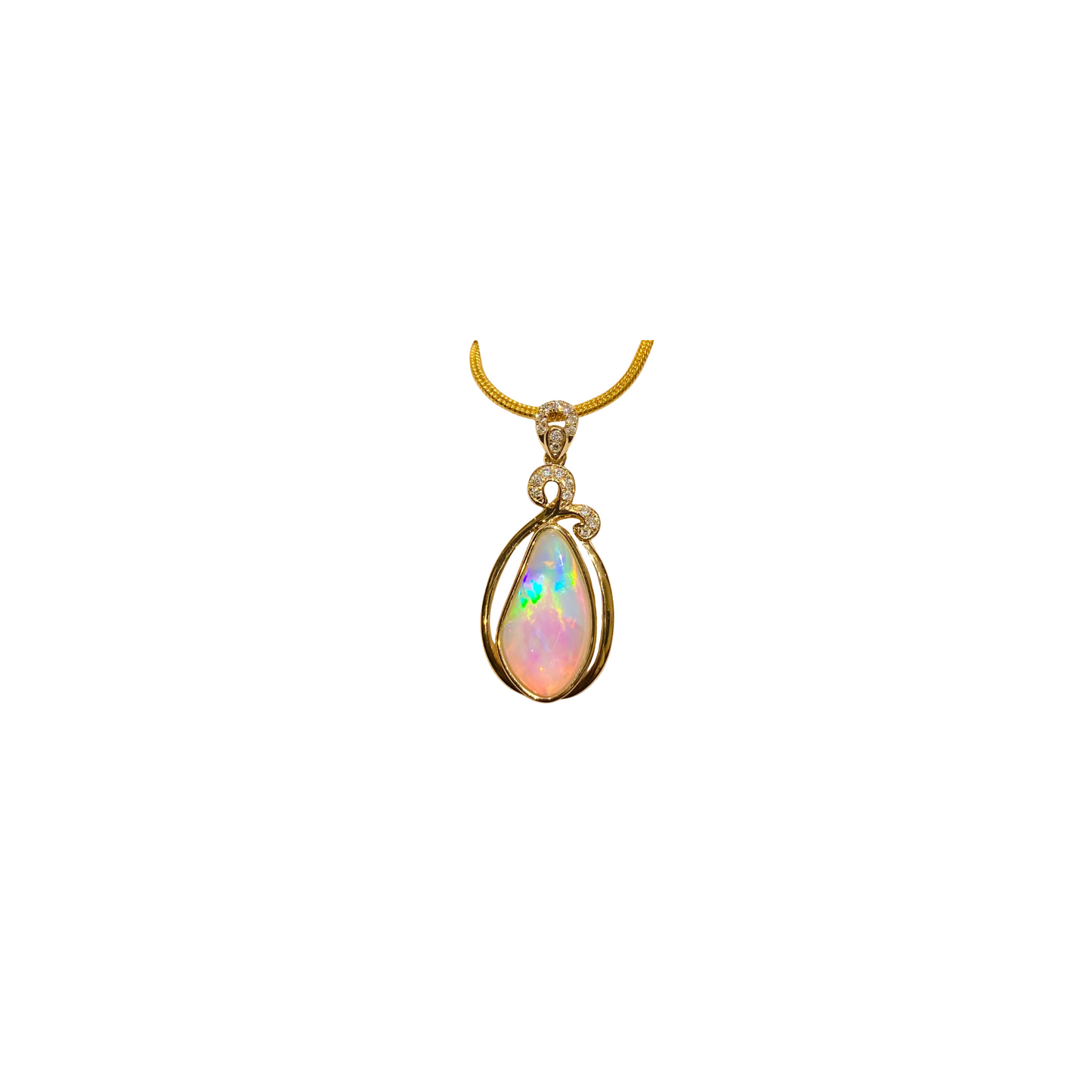 Yellow Gold Crystal Opal Pendant (256101)