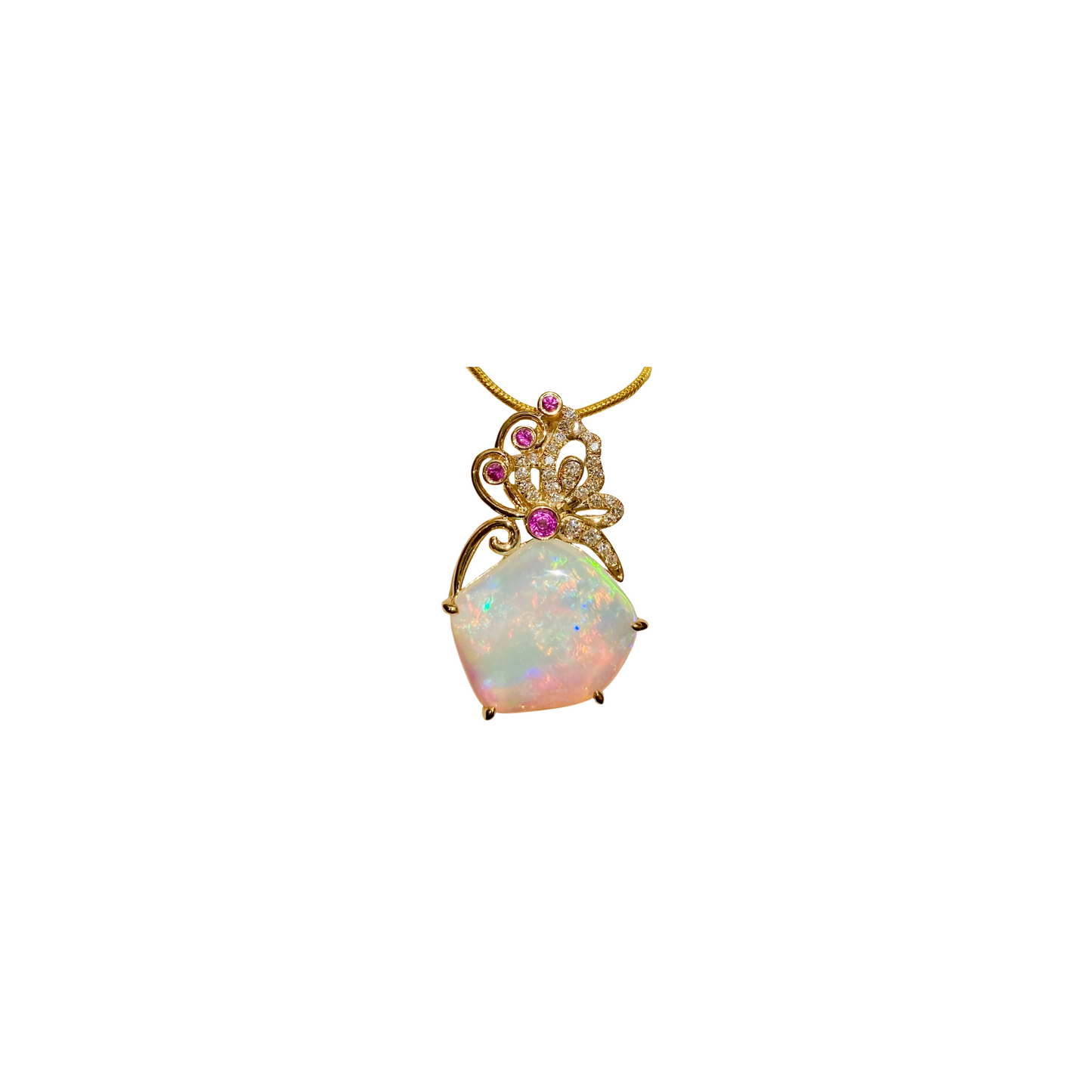 Yellow Gold Crystal Opal Pendant (256103)