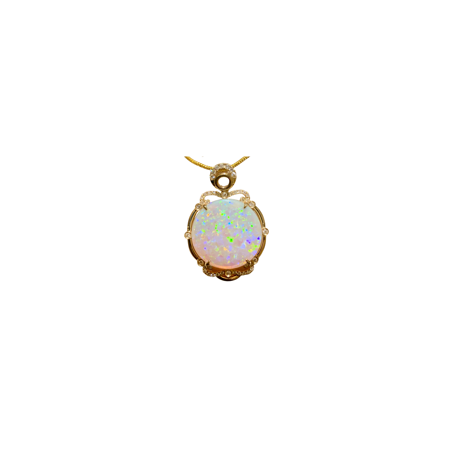 Yellow Gold Crystal Opal Pendant (256106)