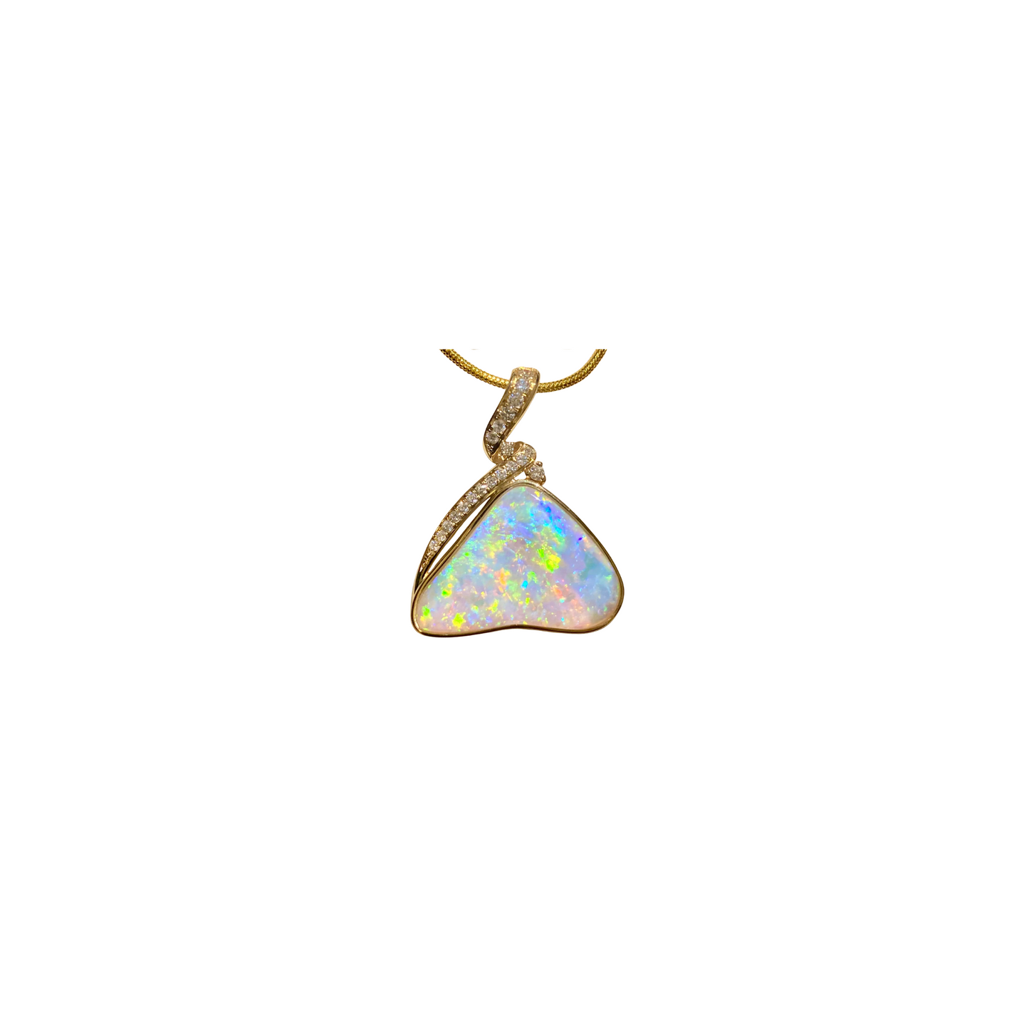 Yellow Gold Crystal Opal Pendant (256109)