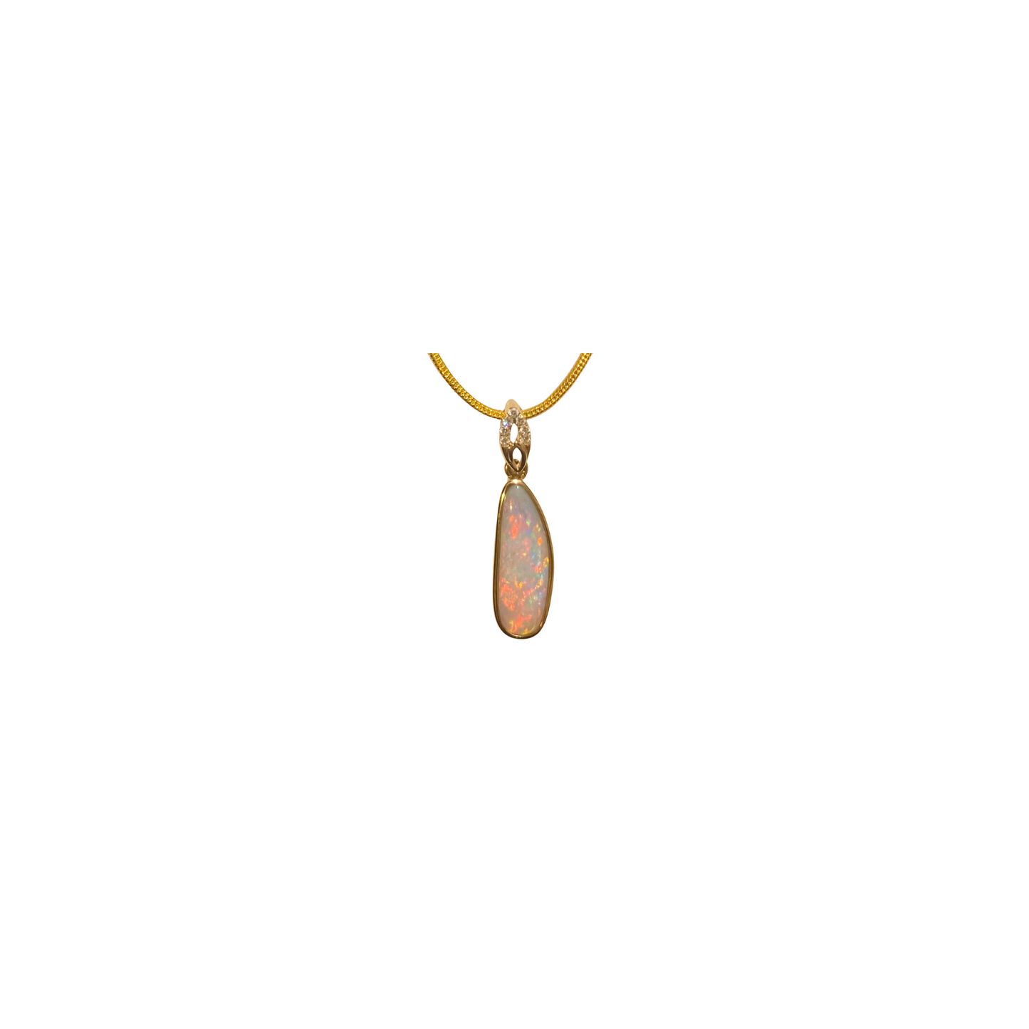 Yellow Gold Black Opal Pendant (256128)