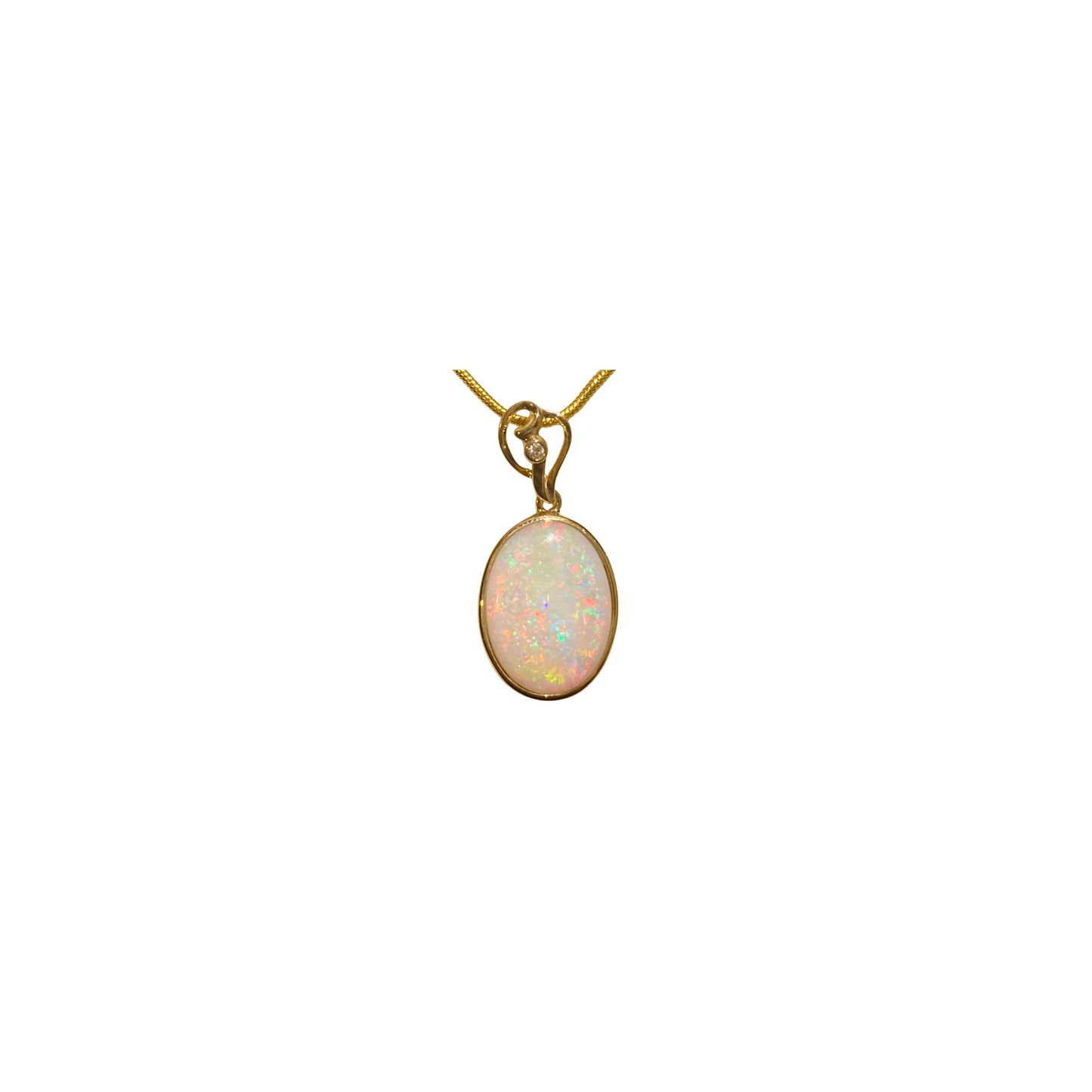 Yellow Gold Crystal Opal Pendant (256129)
