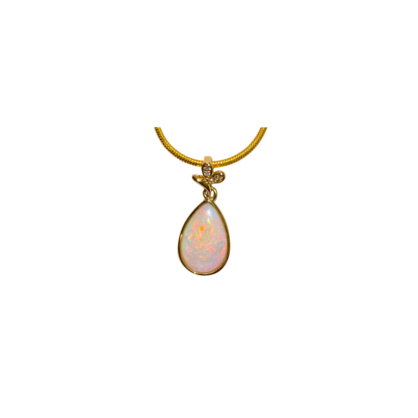 Yellow Gold Crystal Opal Pendant (256132)