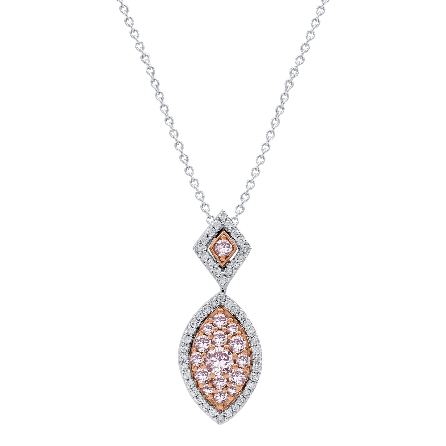 White Gold Argyle Pink Diamond Pendant - "Sorbetto"