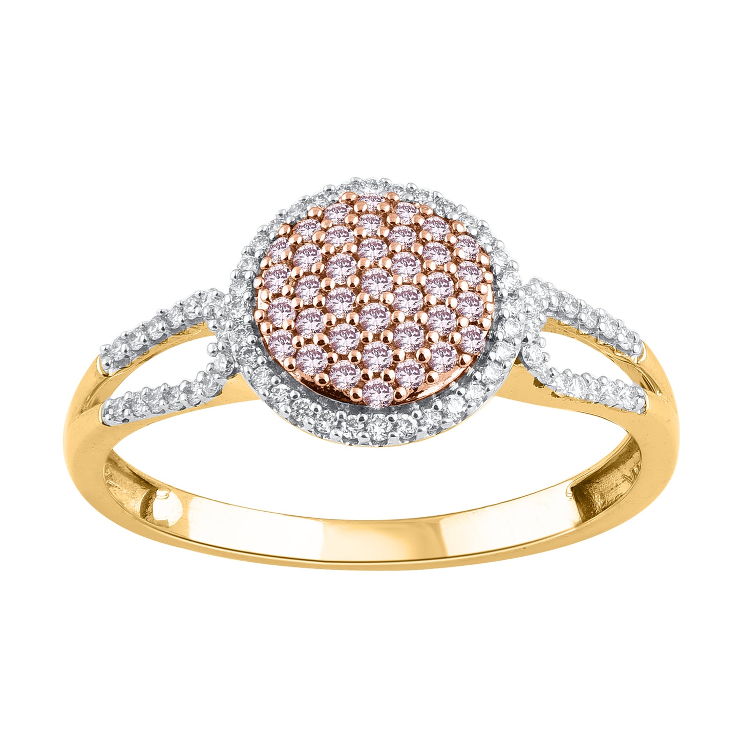 Yellow Gold Argyle Pink Diamond Ring - "Harmonia"