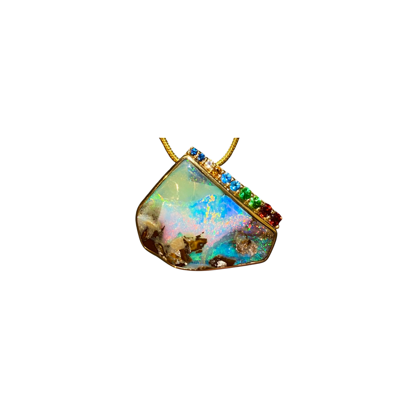 Yellow Gold Boulder Opal Pendant (3927073)