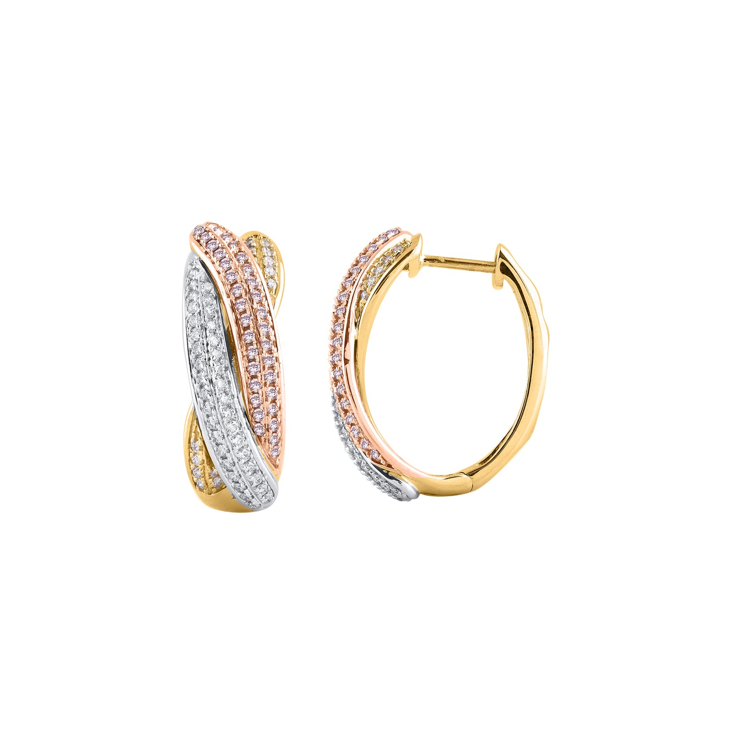 Yellow Gold Argyle Pink Diamond Earrings - "Bijou"
