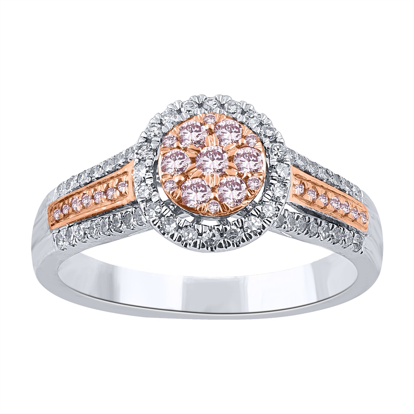 White Gold Argyle Pink Diamond Ring - "Adorabella"