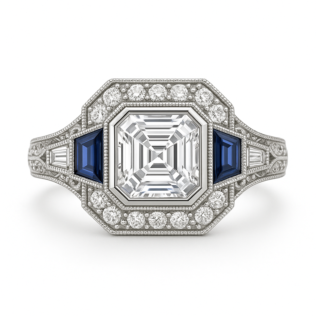 'Art Deco Empress' Bespoke Engagement Ring
