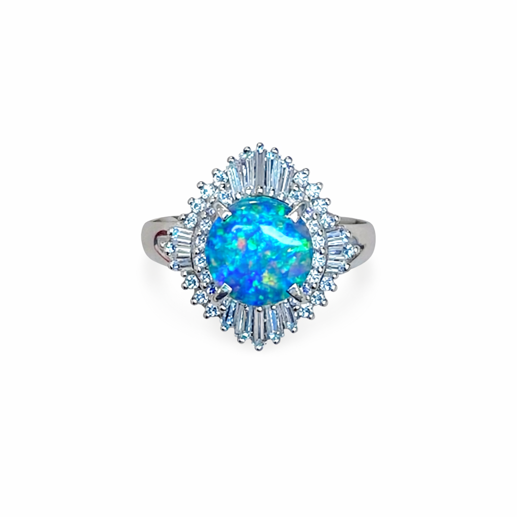 Platinum Australian Black Opal Ring (3832151)