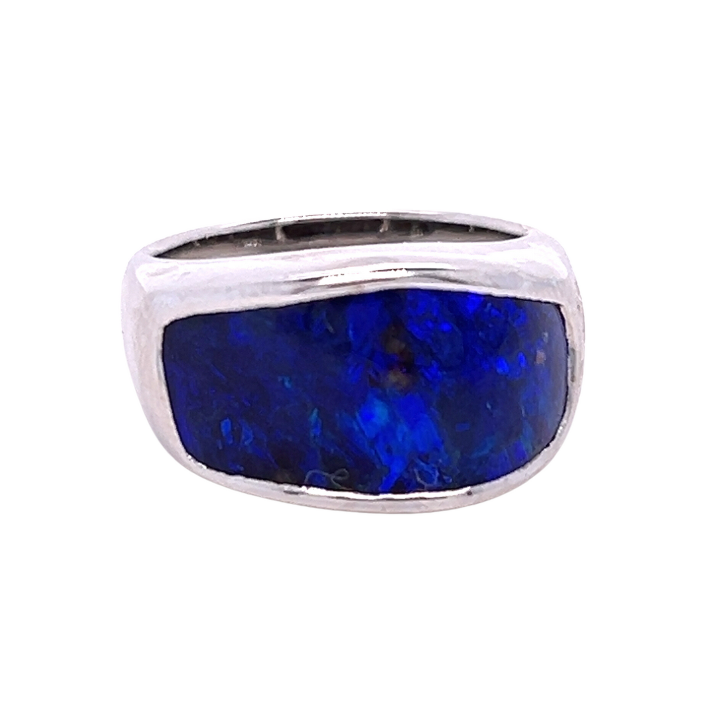 White Gold Boulder Opal Ring - "Eclaté"