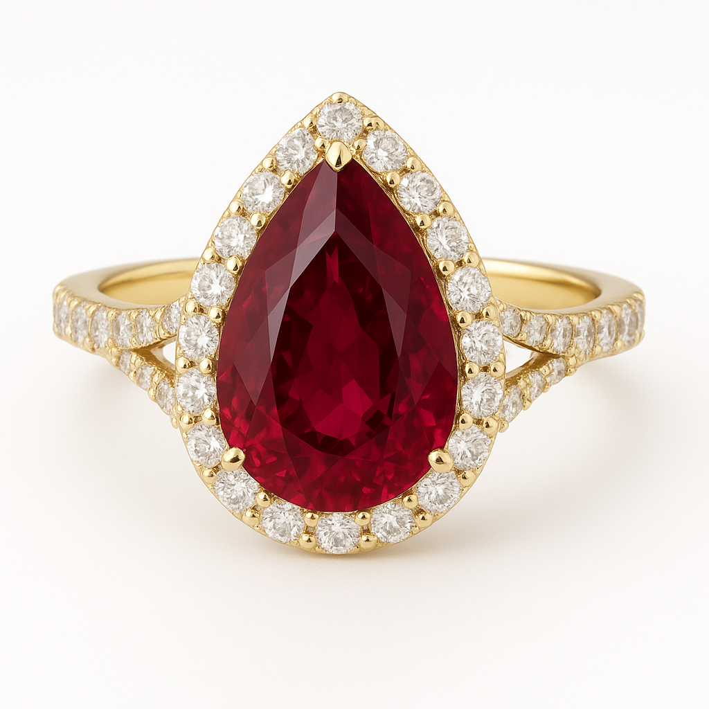 'Scarlet Elegance' Ruby Engagement Ring