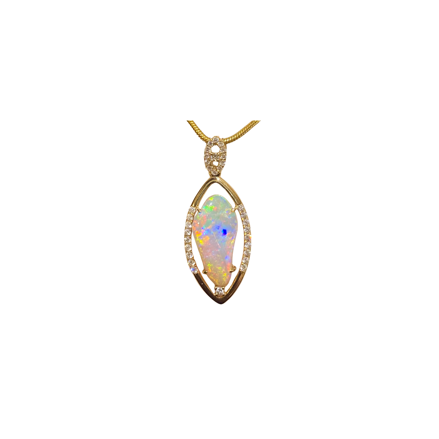 Yellow Gold Crystal Opal Pendant (250026)