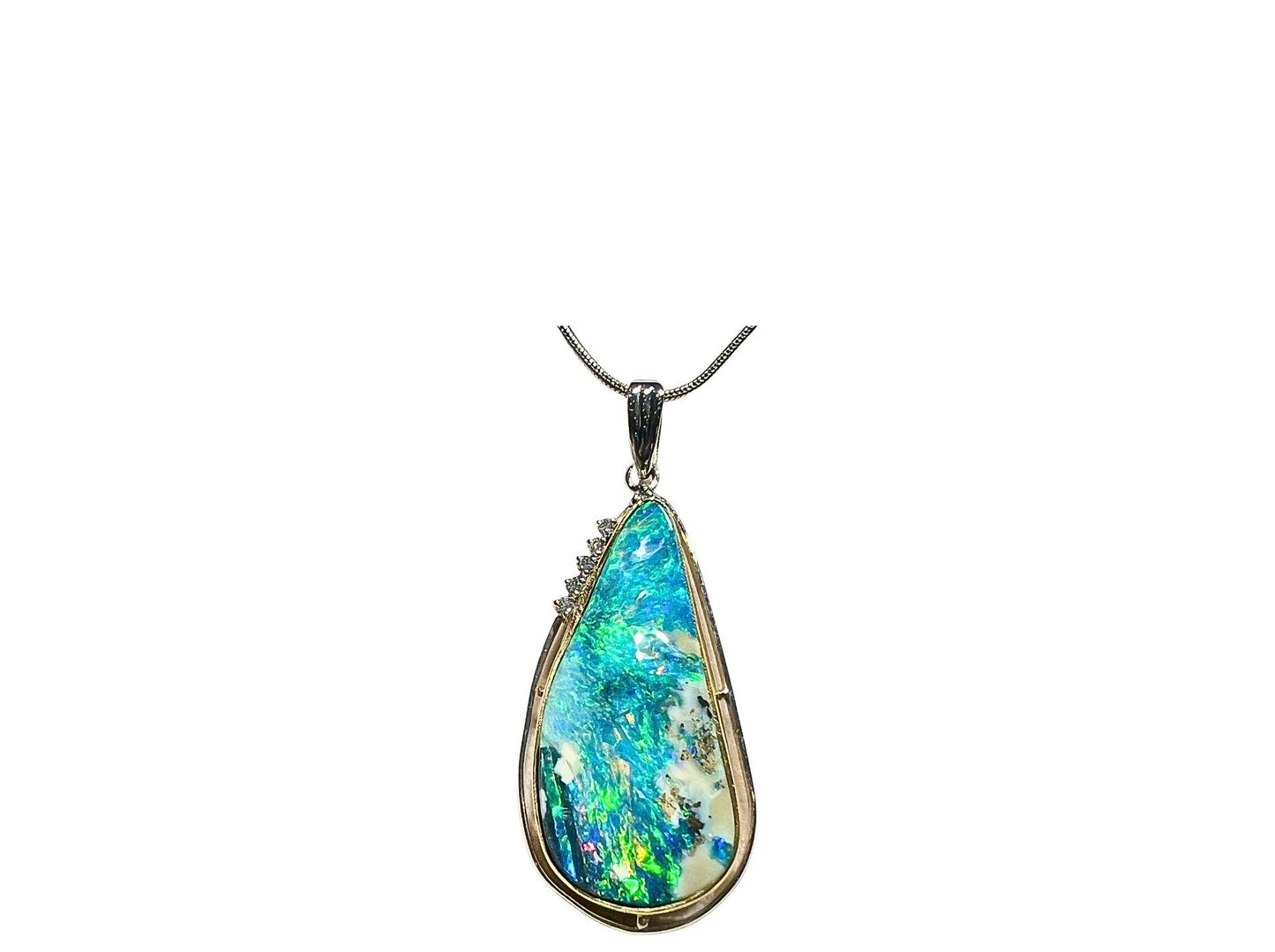 Platinum & Yellow Gold 24.90CT Australian Boulder Opal Pendant