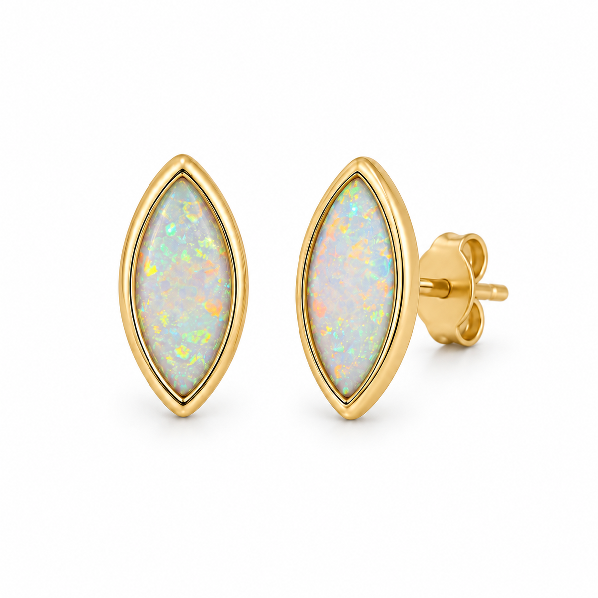 White Opal Earrings 227117