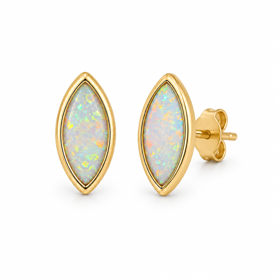 White Opal Earrings 227117
