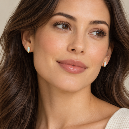 White Opal Earrings 227117