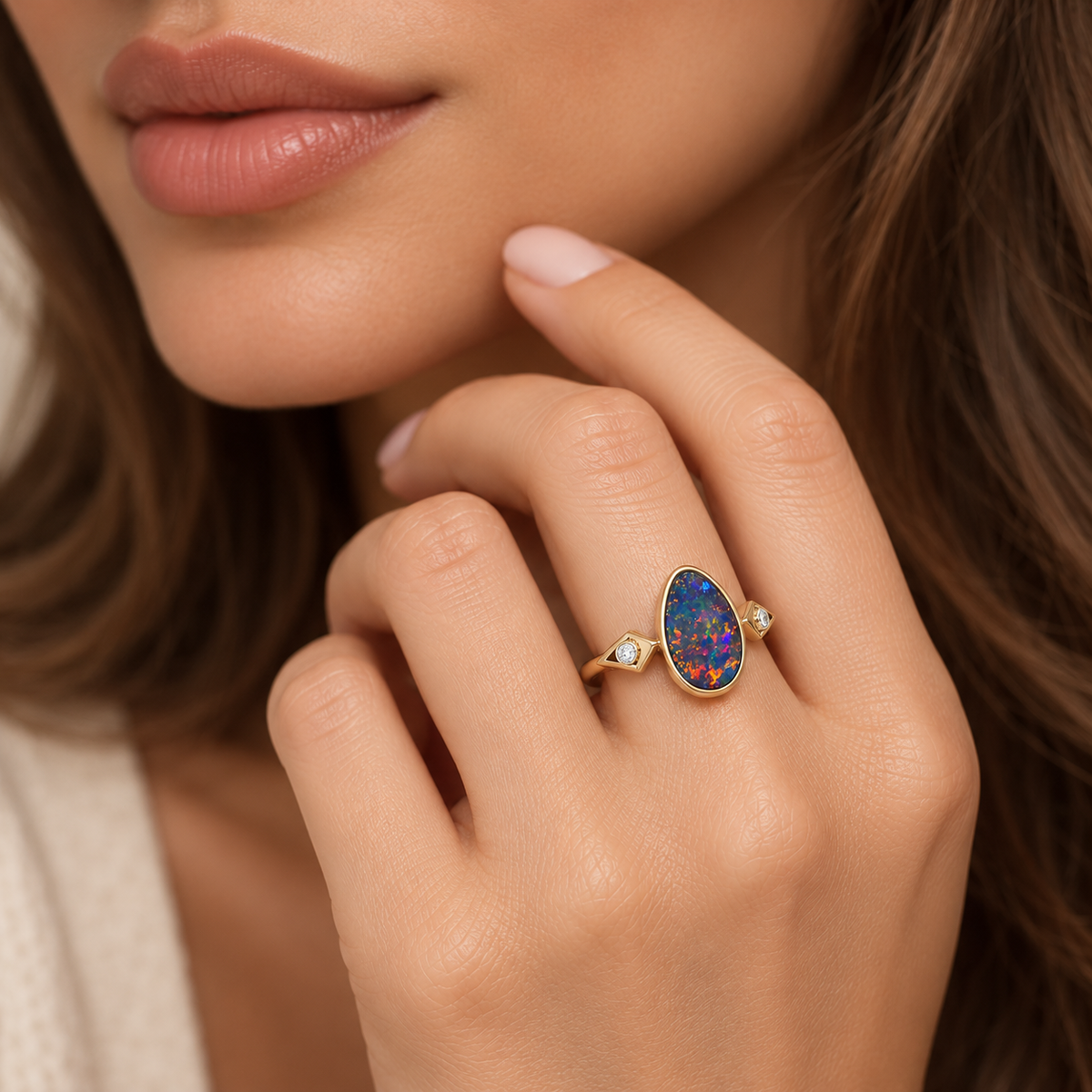 Australian Opal Doublet Ring 227130