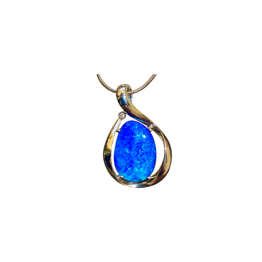 White Gold Boulder Opal Pendant (240200)