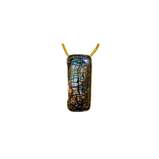 Yellow Gold Boulder Opal Pendant (240711)