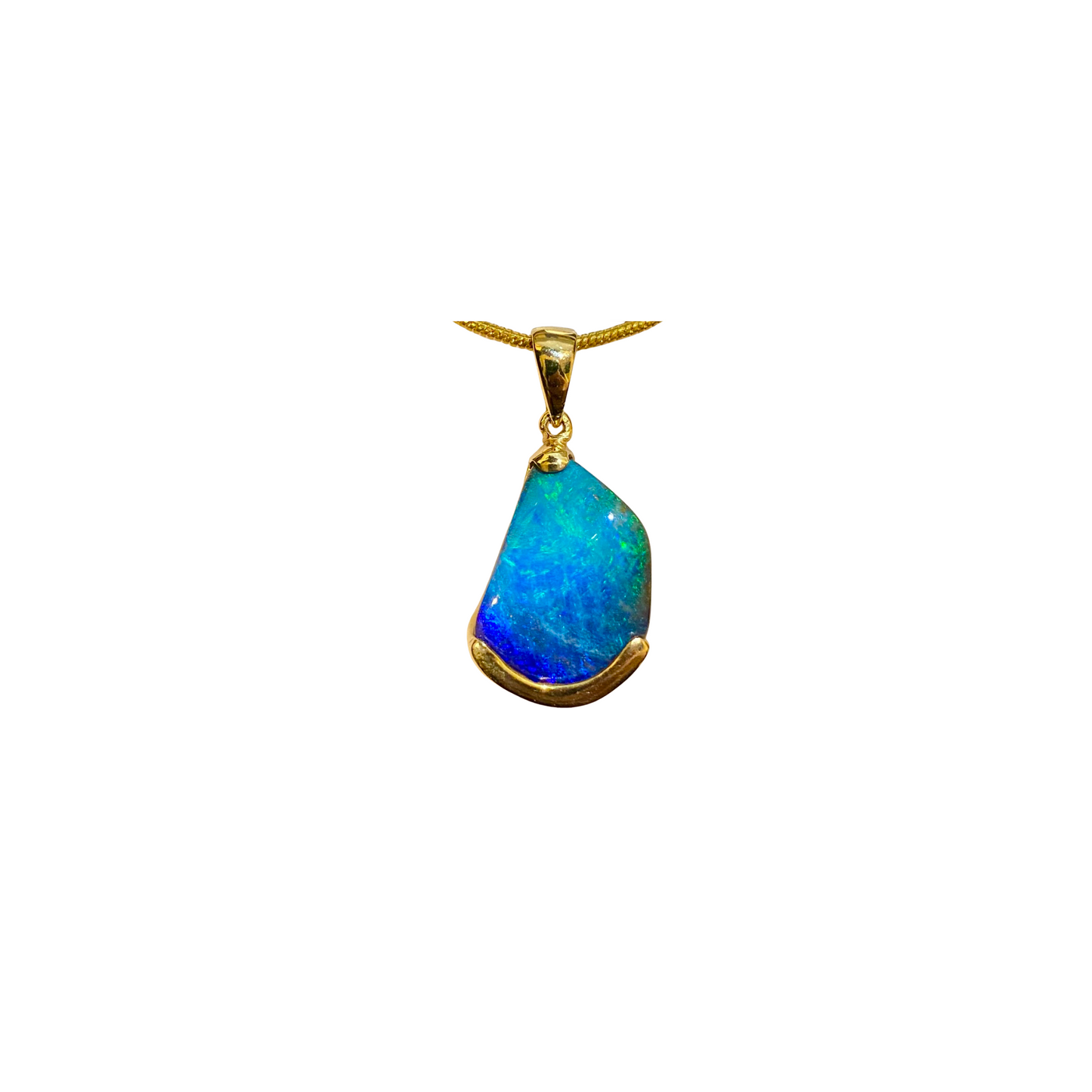 Yellow Gold Boulder Opal Pendant (240788)