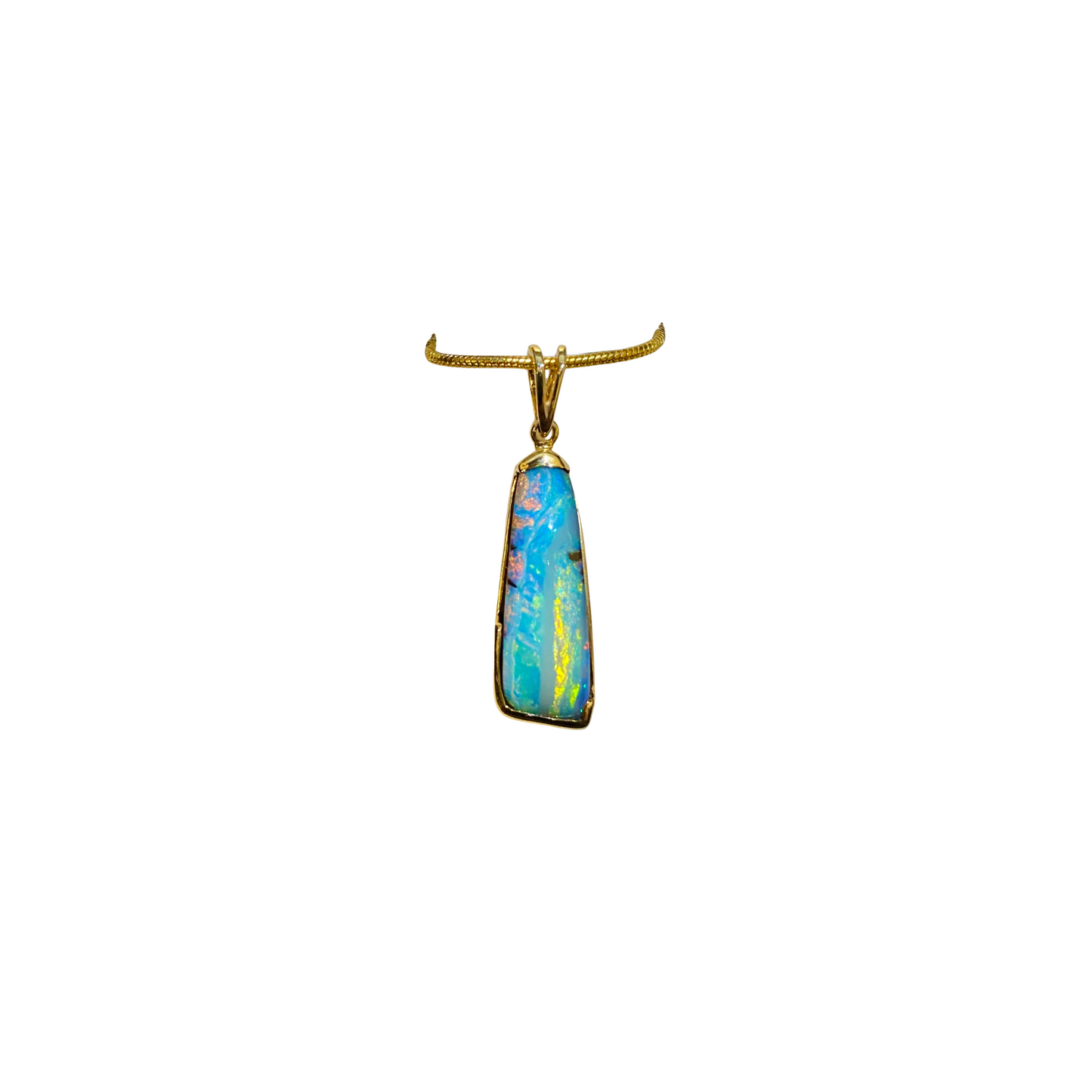 Yellow Gold Boulder Opal Pendant (240790)