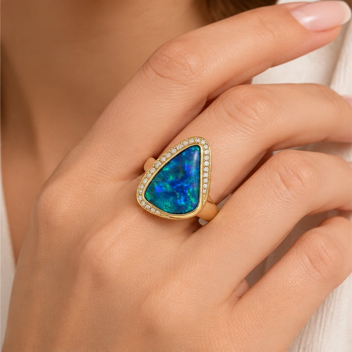 Black Opal Ring 240798