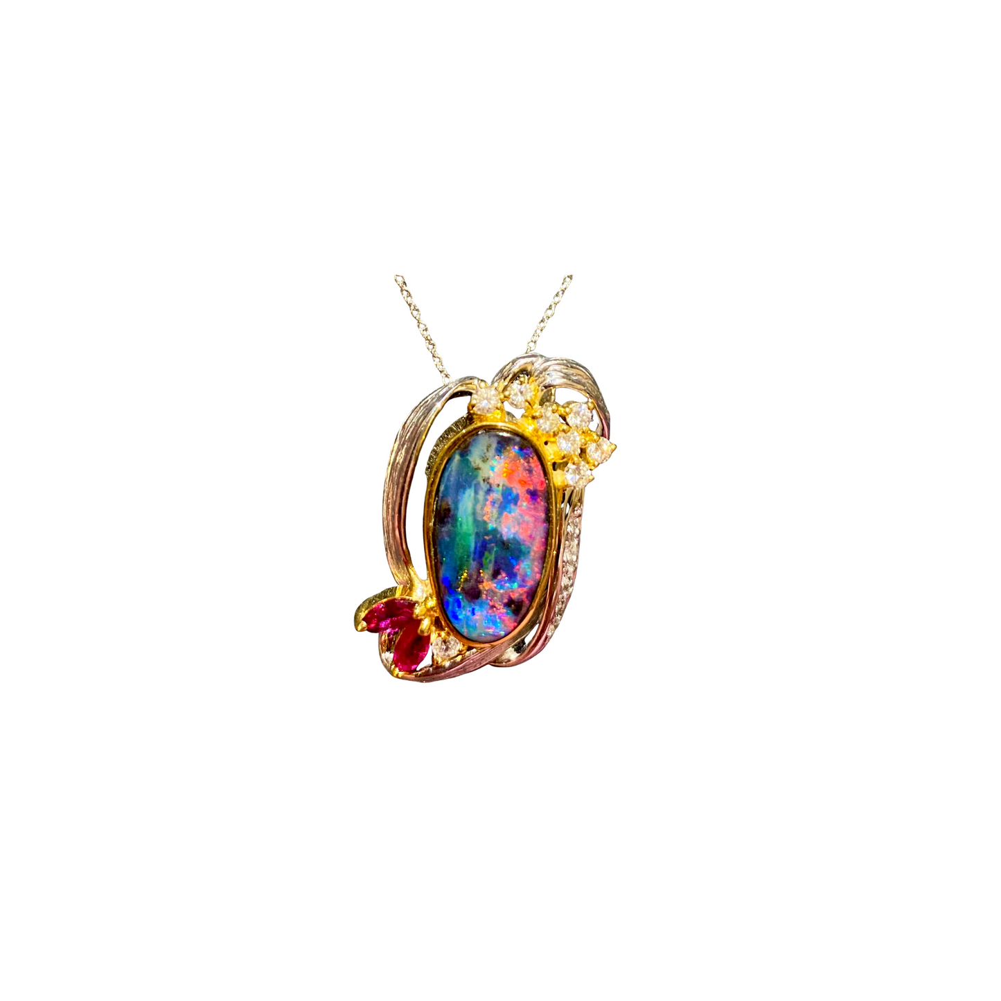 Yellow Gold Boulder Opal Pendant (240863)