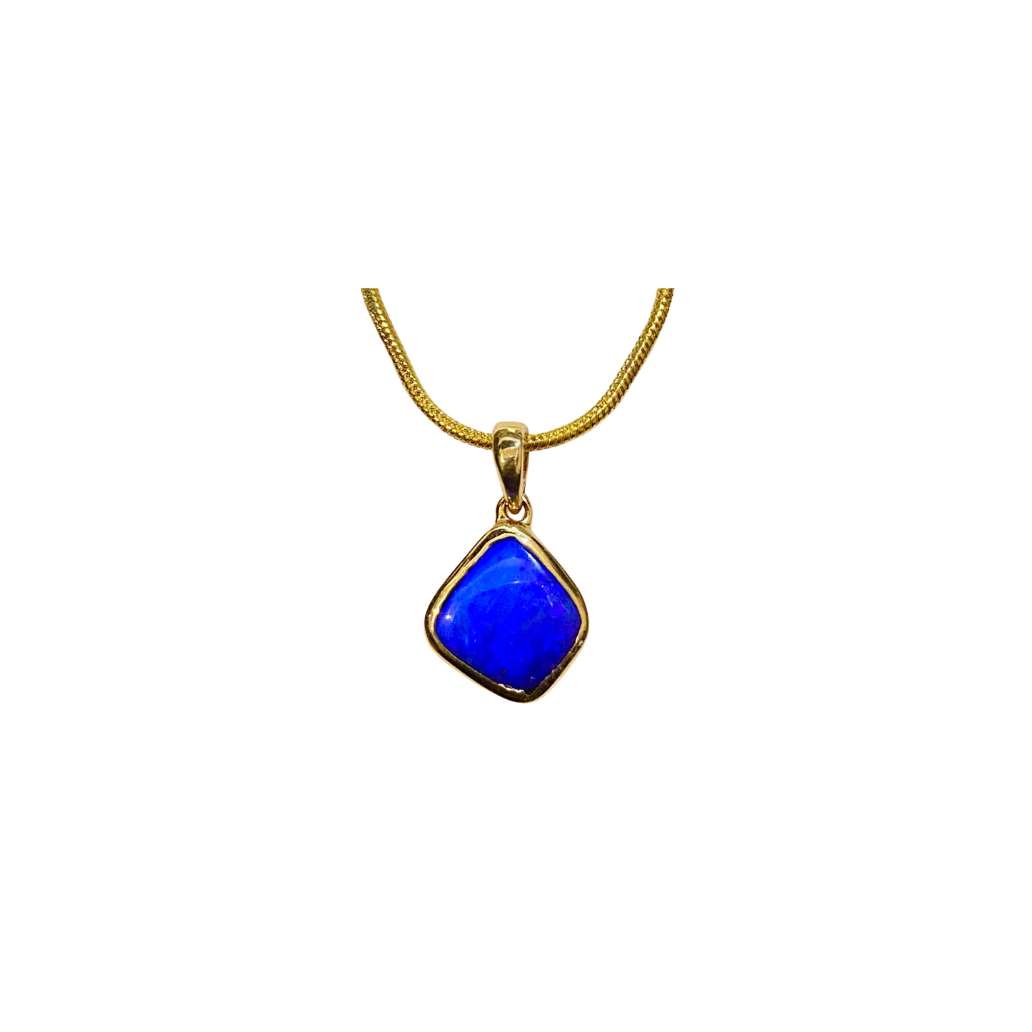 Yellow Gold Boulder Opal Pendant (240927)