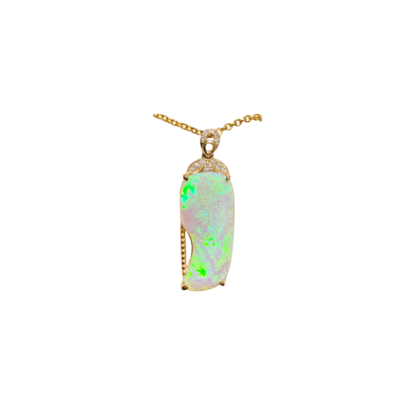 Yellow Gold Crystal Opal Pendant (241103)
