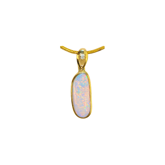 Yellow Gold Black Opal Pendant (241457)