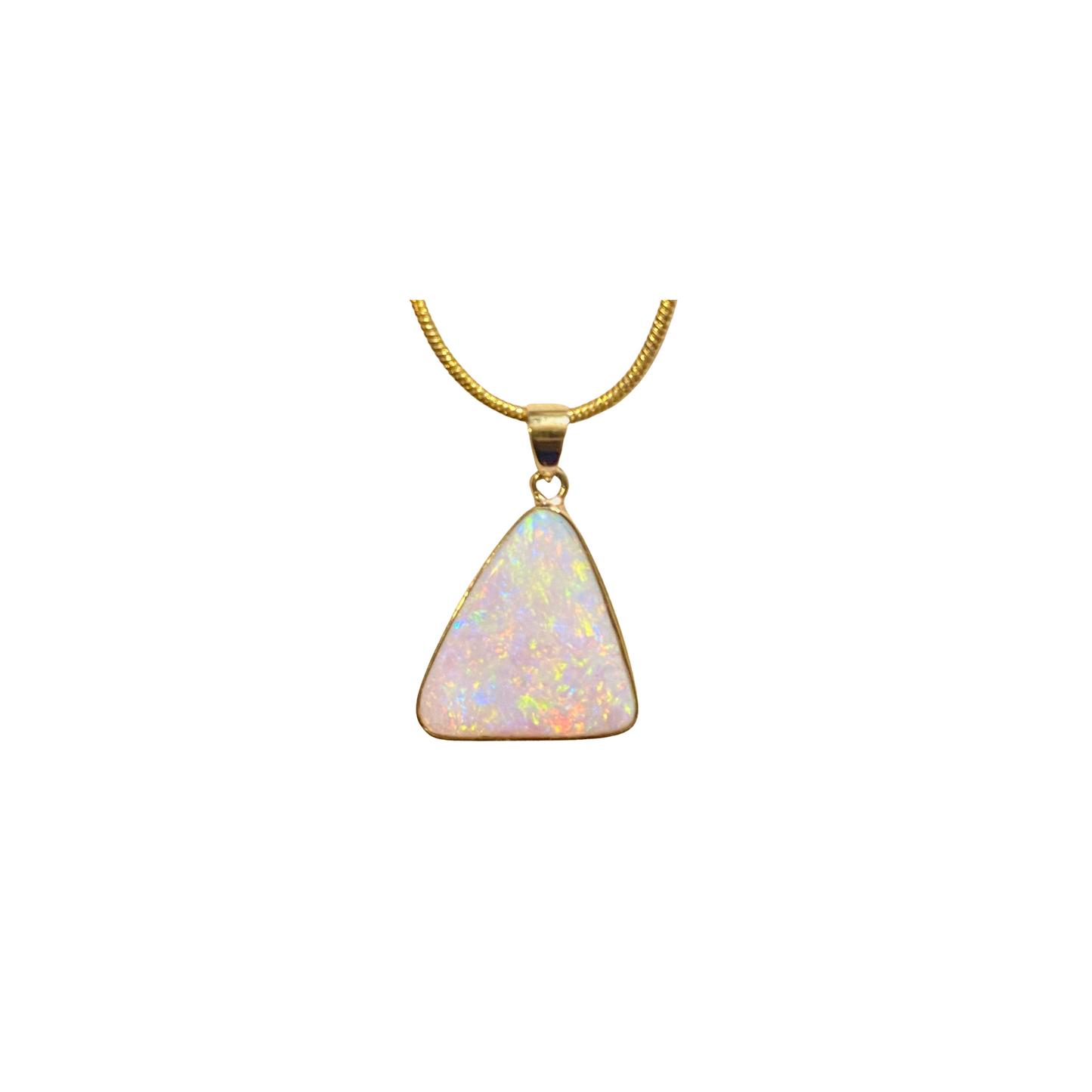 Yellow Gold Black Opal Pendant (241486)