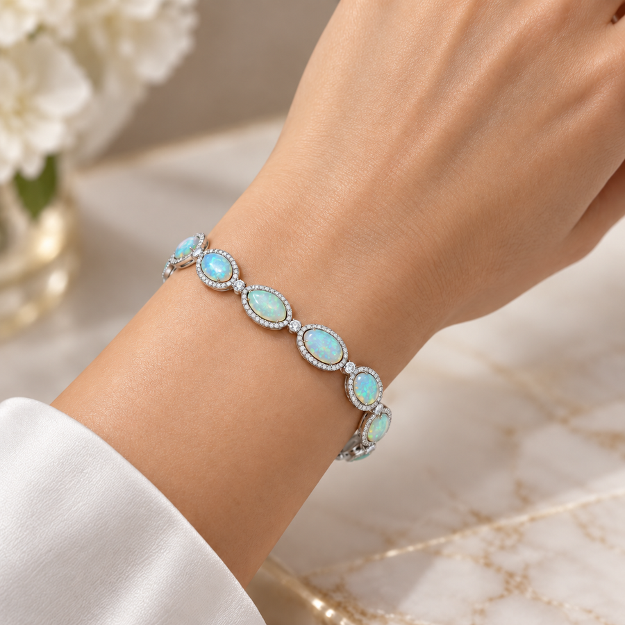 Crystal Opal Bracelet 18.70CT(10PCS) 241491