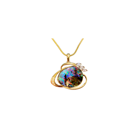 Yellow Gold Opal Pendant (241497)